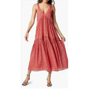 Joie Bondi Sleeveless Maxi Dress Red Animal Print MSRP $248 Medium 8-10